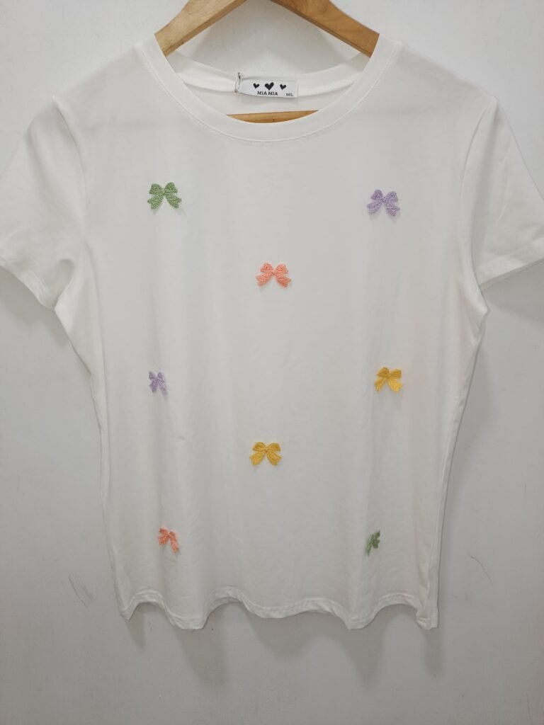 Camiseta Lazos de Colores Blanca M/L